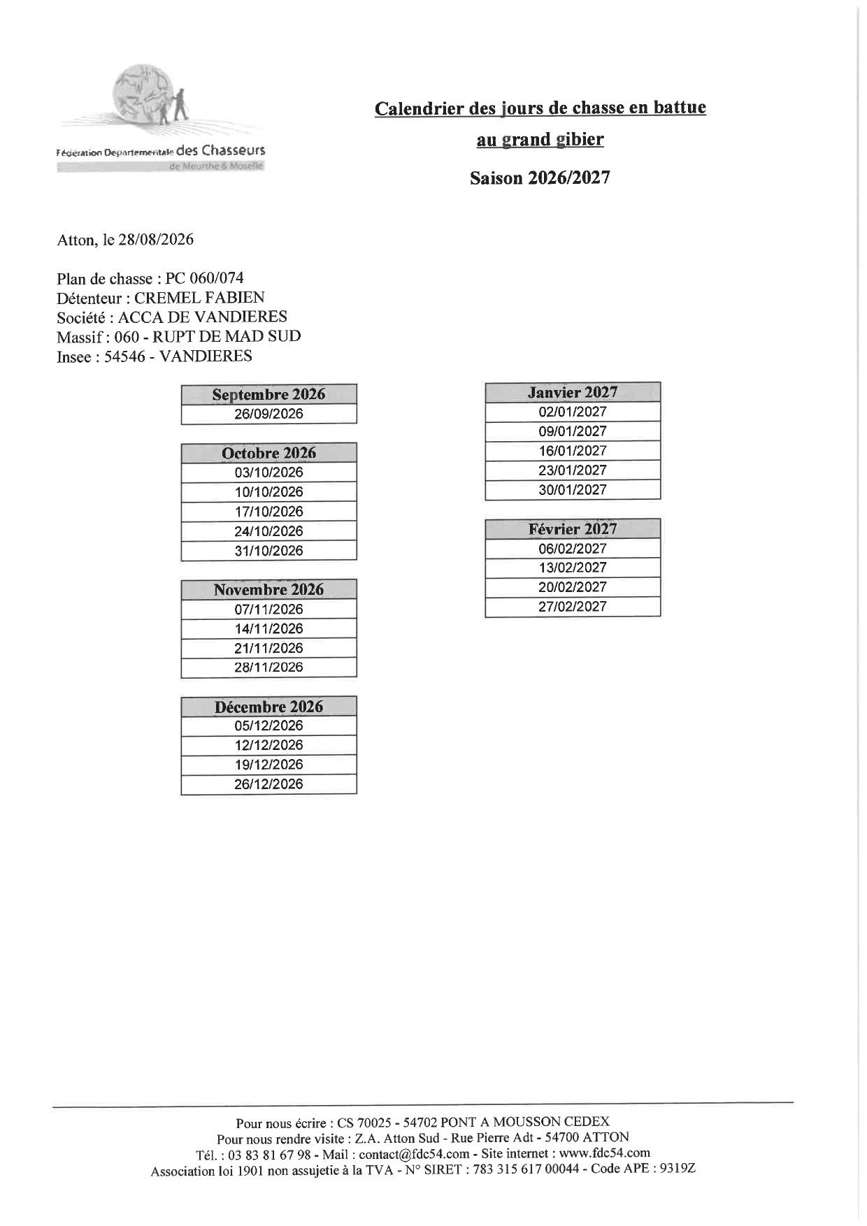 calendrier